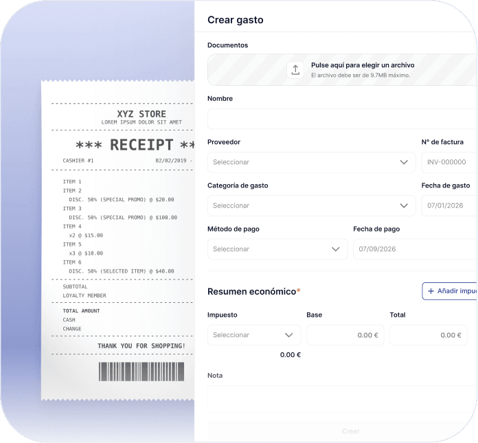 Interfaz de software de facturación mostrando la opción de personalizar facturas, con un ejemplo de factura que incluye el logo de una empresa.